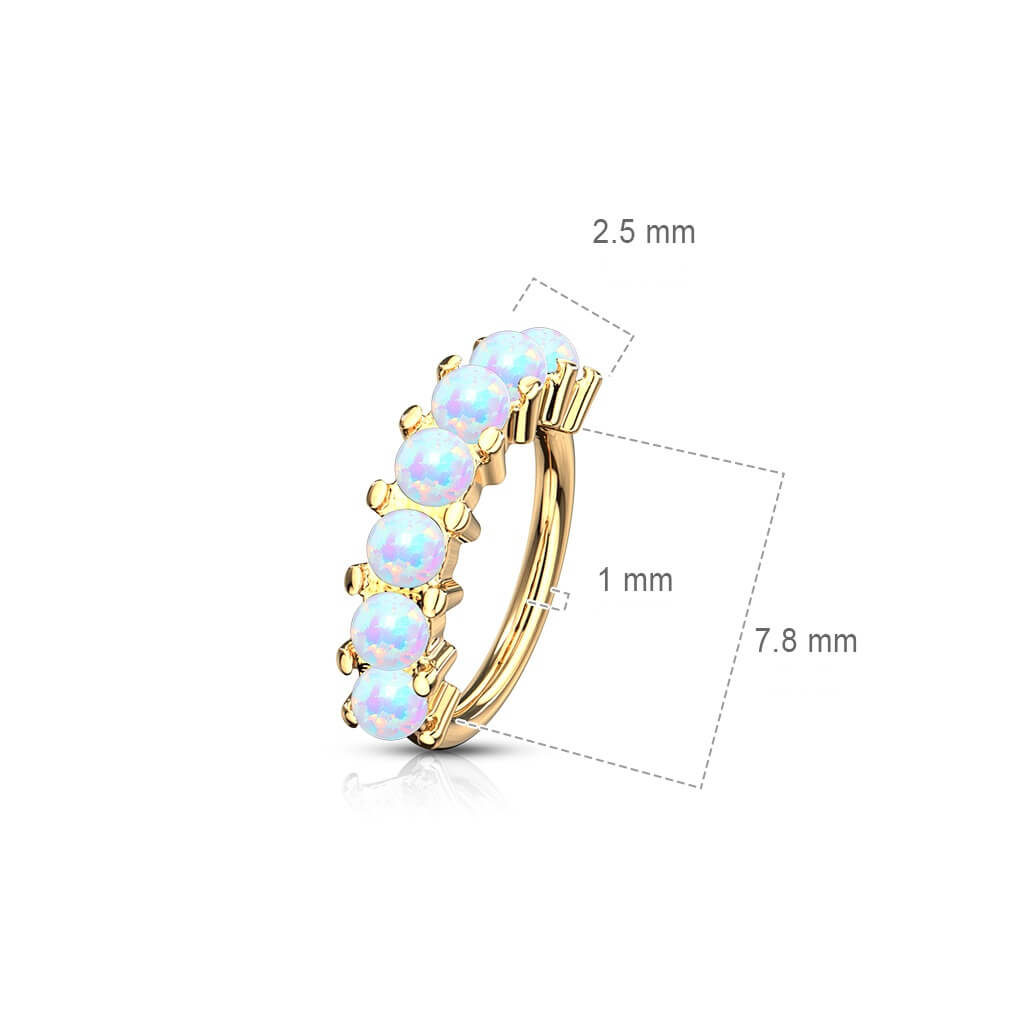 Anello Piercing 7 opali Pieghevole