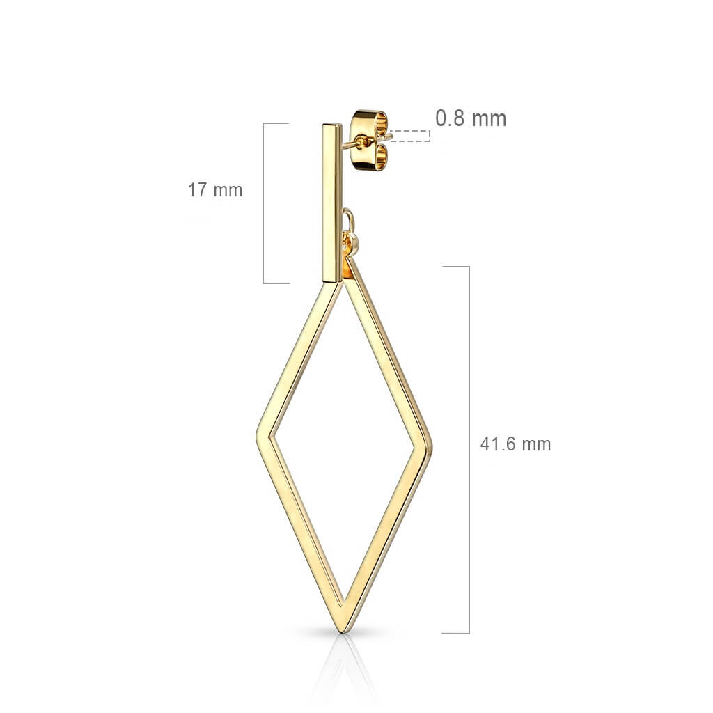 Bouton d'Oreille Pendentif Carré