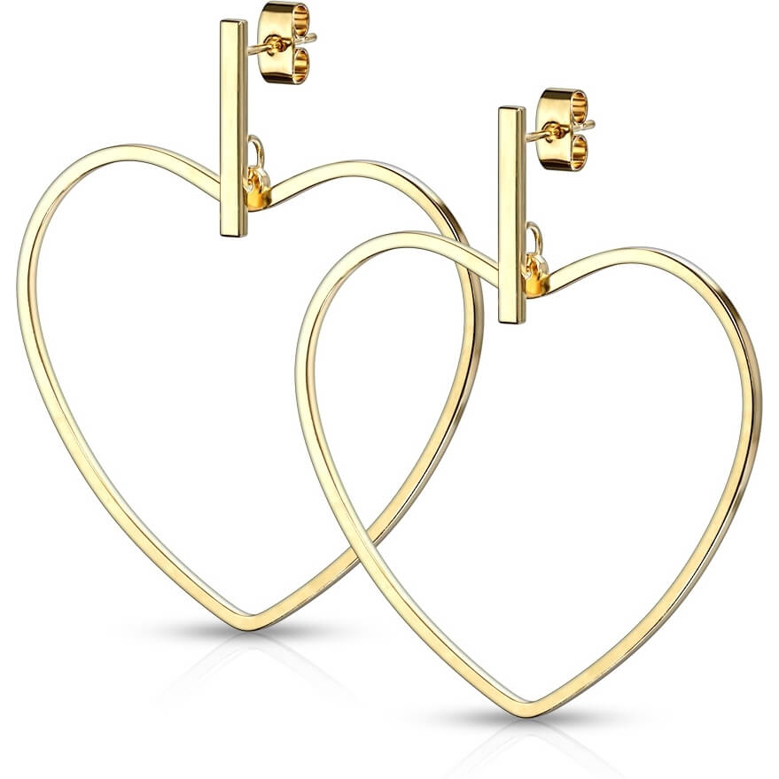 Bouton d'Oreille Pendentif Coeur