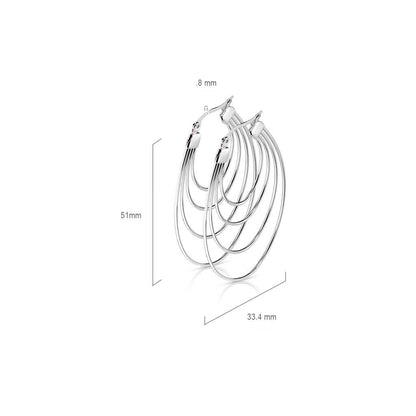 Boucle d'Oreille Anneau quadruple