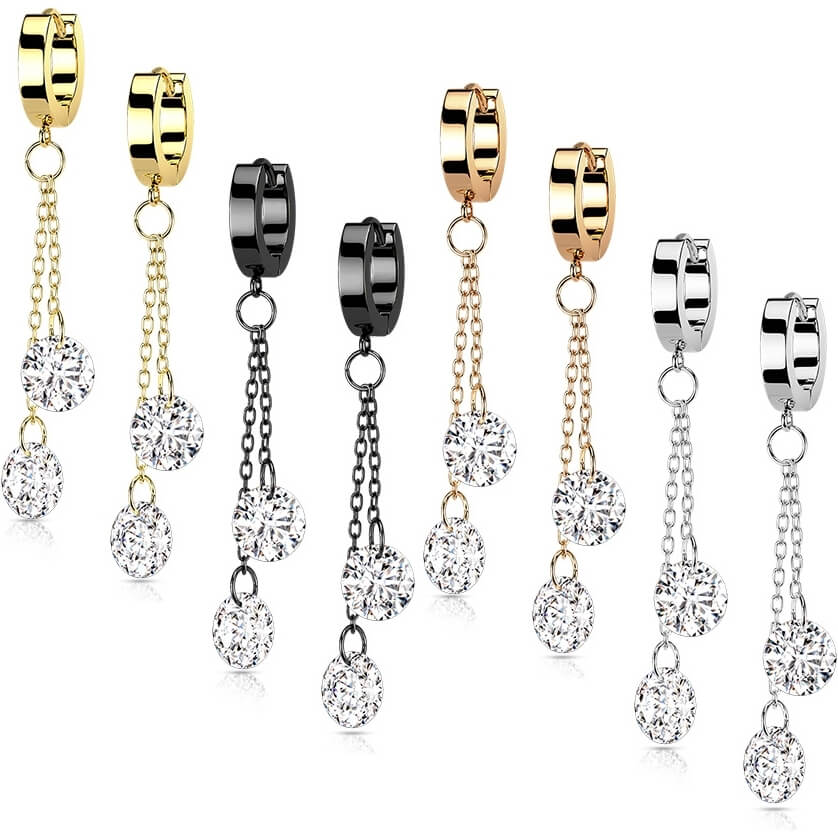 Round Zirconia dangle Clicker