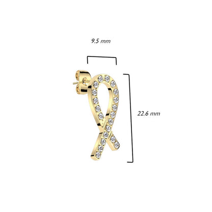 Bouton d'Oreille Ruban Zircone