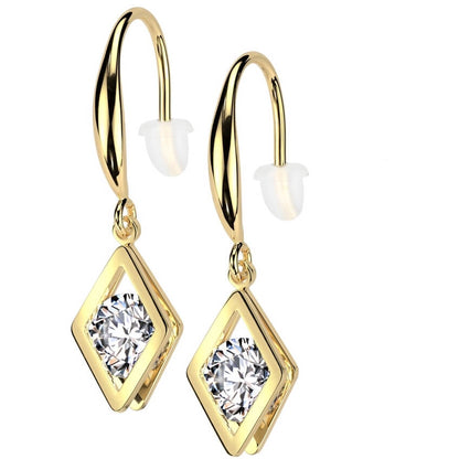 hollow diamond dangle zirconia