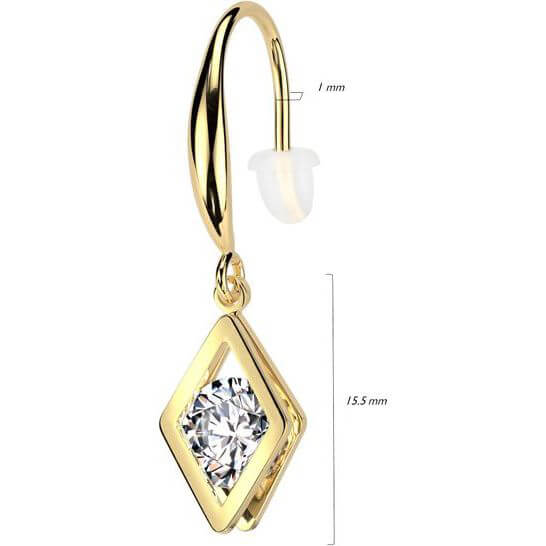 hollow diamond dangle zirconia