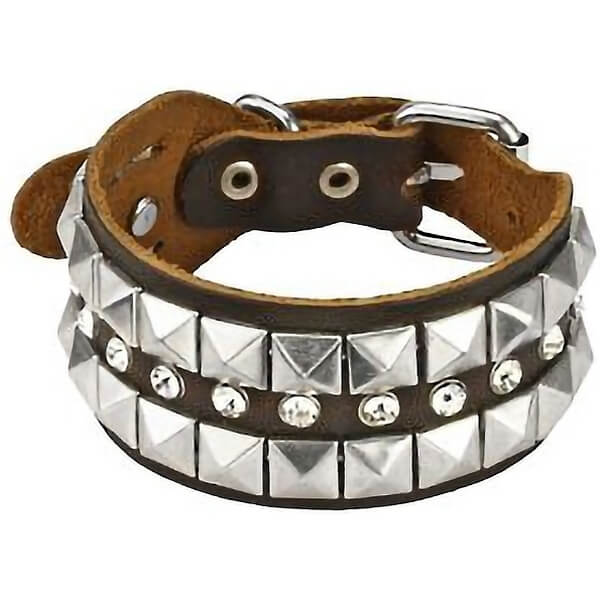 Bracelet Rivets Marron