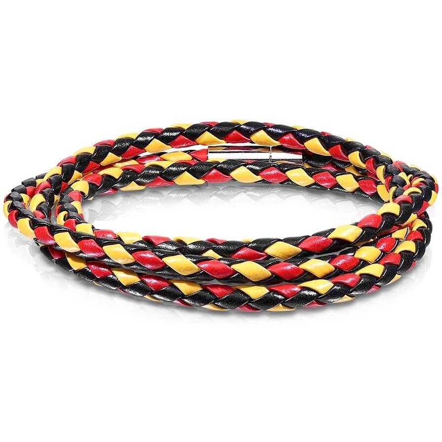 Black Yellow Red Braided