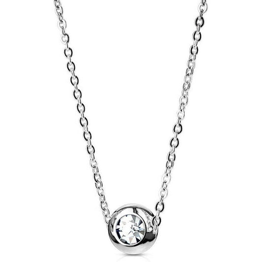 Collier Bille Zircone Argent