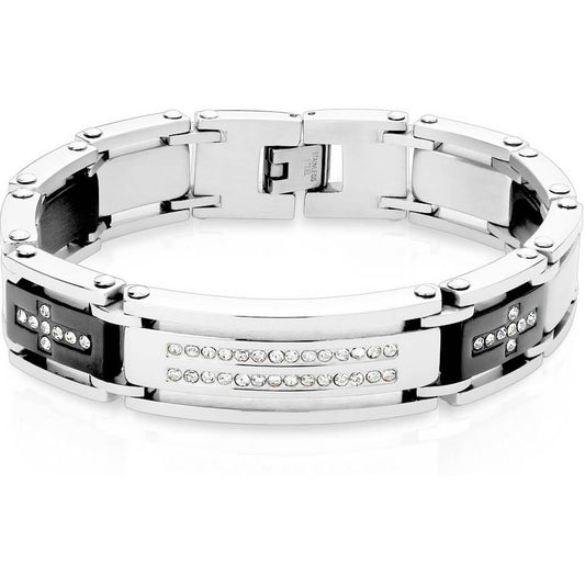 Bracelet Zircone Noir Argent