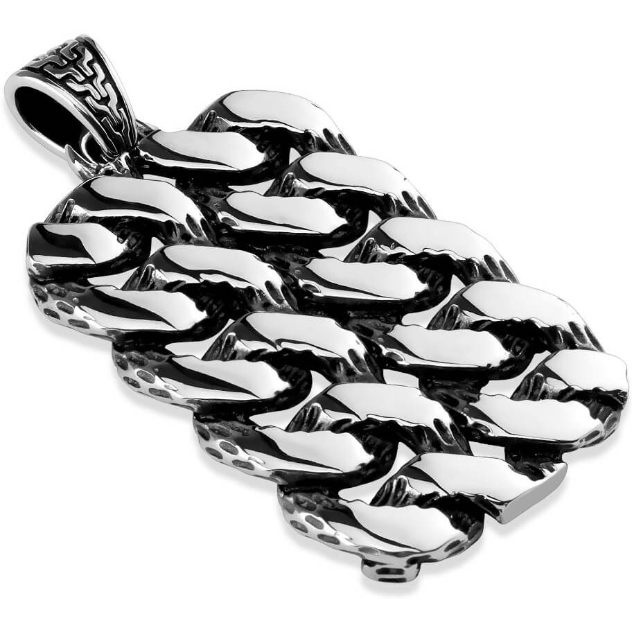 Collier Motif Chaîne Carré Argent