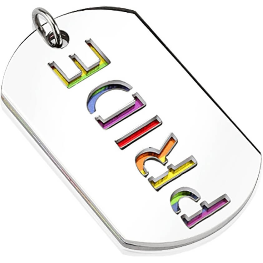 Collier Plaque PRIDE arc-en-ciel