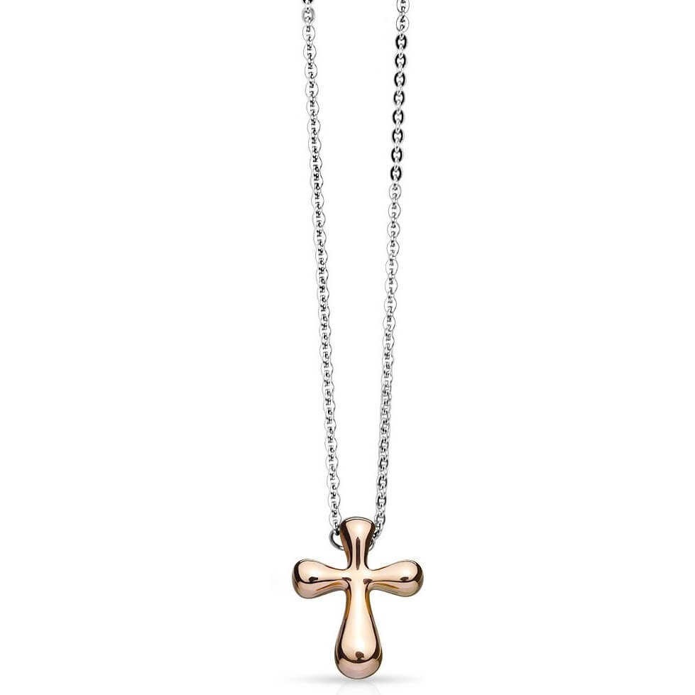 Collier Croix Or Rose