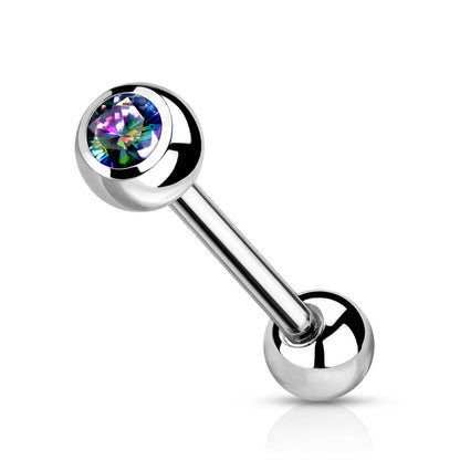 Titanium Barbell Ball Zirconia Silver