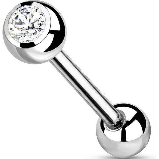 Titanium Barbell Ball Zirconia Silver