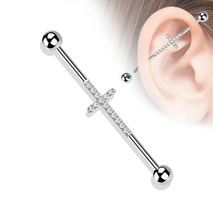 Titanium Industrial Barbell Cross Zirconia