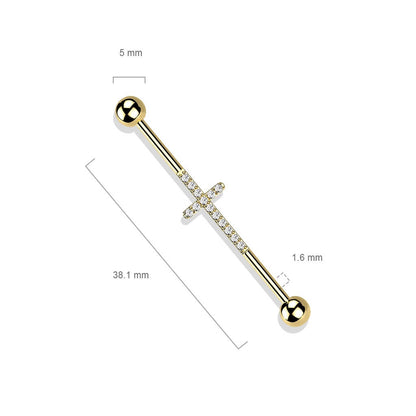 Titanium Industrial Barbell Cross Zirconia