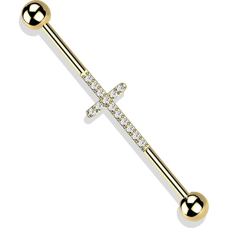 Titanium Industrial Barbell Cross Zirconia