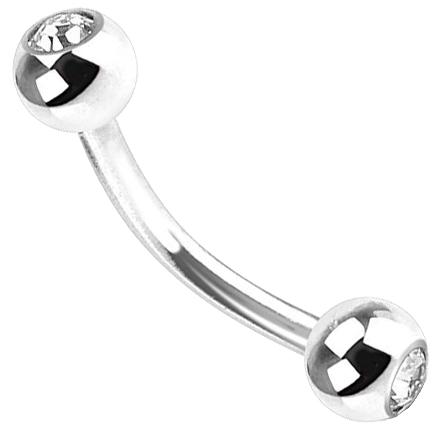 Titanium Eyebrow Piercing Ball Zirconia Silver