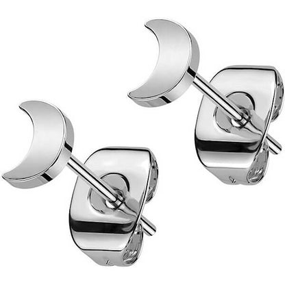 Titane Bouton d'Oreille Lune Plate