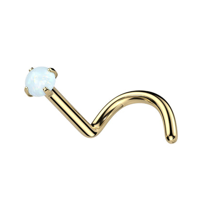 Titanium Nose Screw Opal Ball