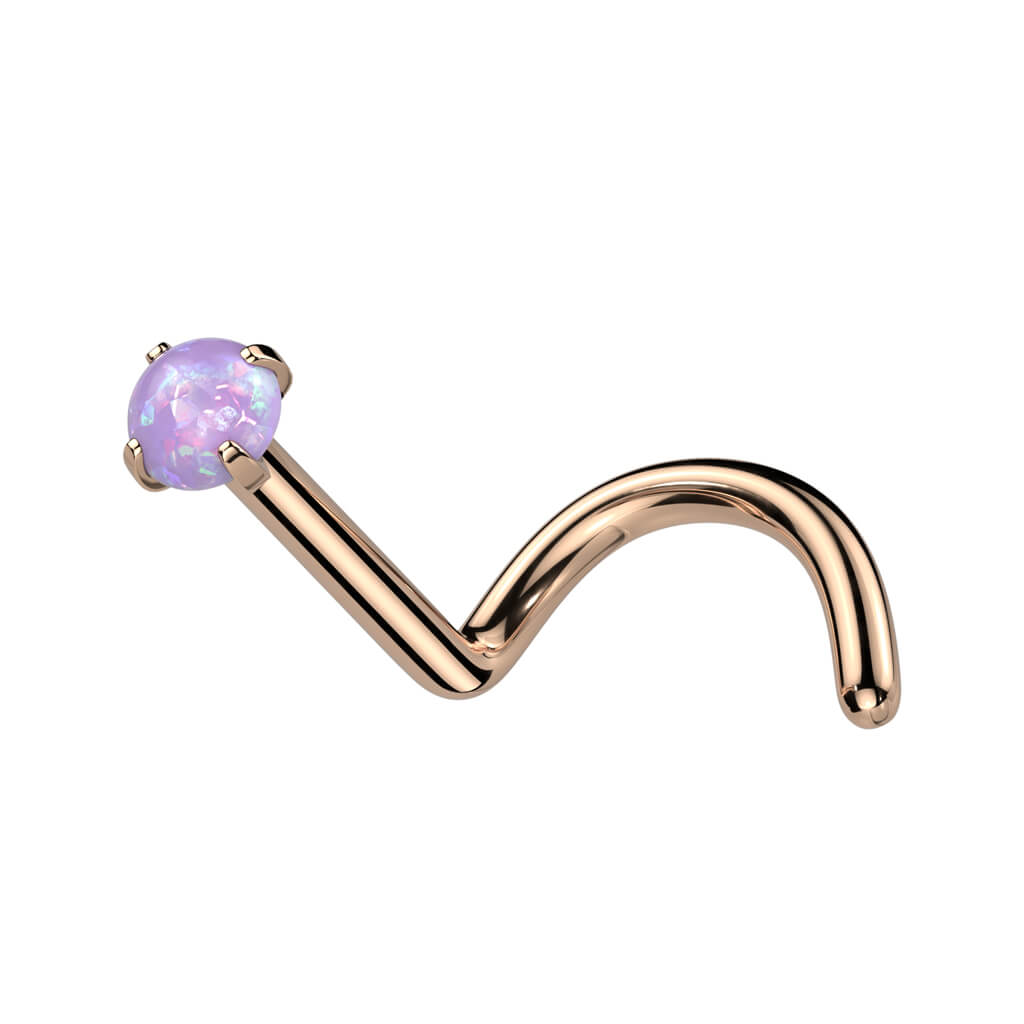 Titanium Nose Screw Opal Ball