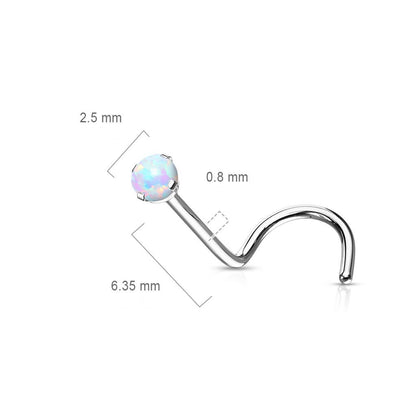 Titanium Nose Screw Opal Ball