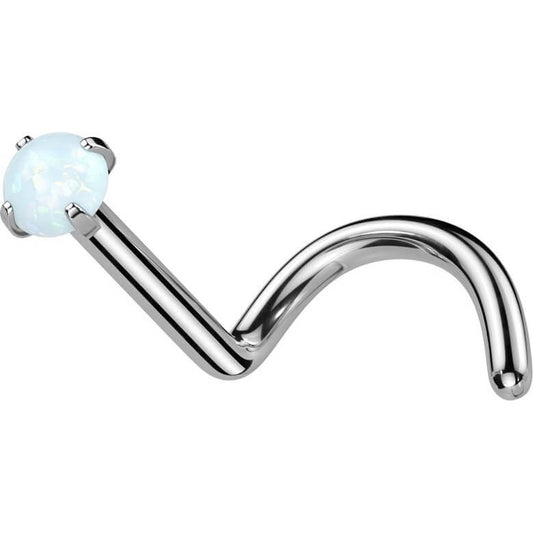 Titanium Nose Screw Opal Ball