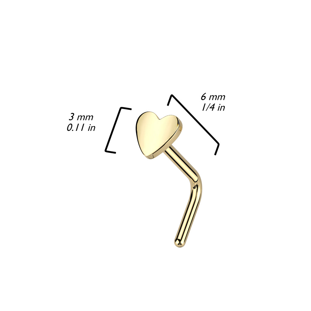 Nasenstecker L-Form Flach Herz