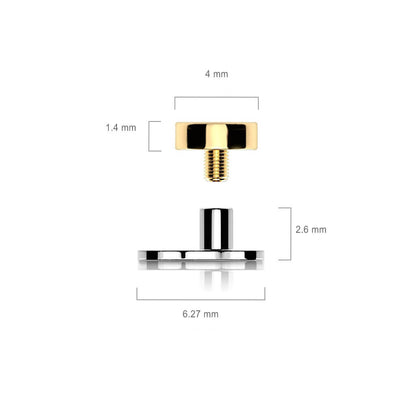 Titan Dermal Anchor Kreis Flach Gewinde 2mm Innengewinde