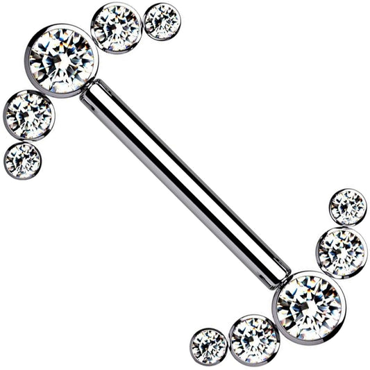 Titan Nippelpiercing 5  Zirkonia Silber Innengewinde