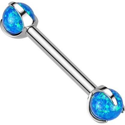 Titanium Nipple Piercing Opal Internally Threaded