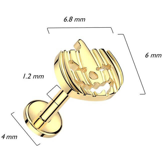 Titane Labret Citrouille Maléfique Filetage Interne