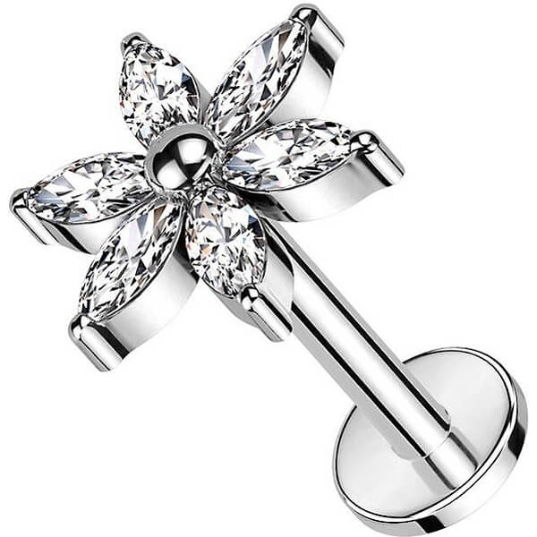 Titanio Flor Zirconita Rosca interna Labret