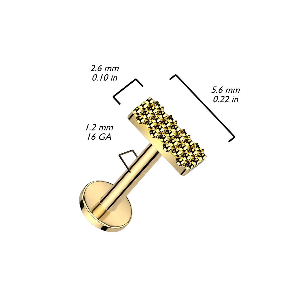 Titanio Labret Rettangolo Filettatura Interna