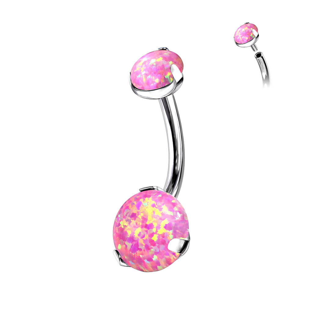 Titan Bauchnabelpiercing Opal Krappenfassung Innengewinde