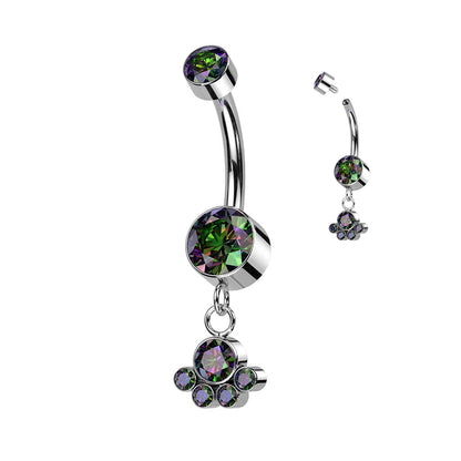 Titan Bauchnabelpiercing Zirkonia beweglich Silber Innengewinde