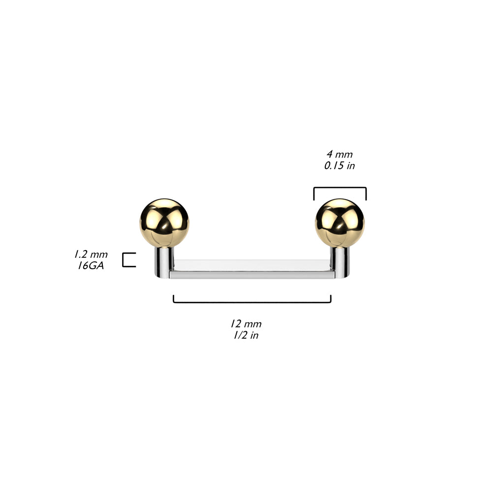 Surface Barbell Ball Flat Internally Threaded