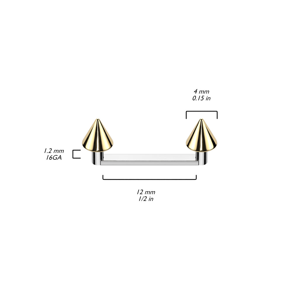 Surface Barbell Spike Flat Internally Threaded