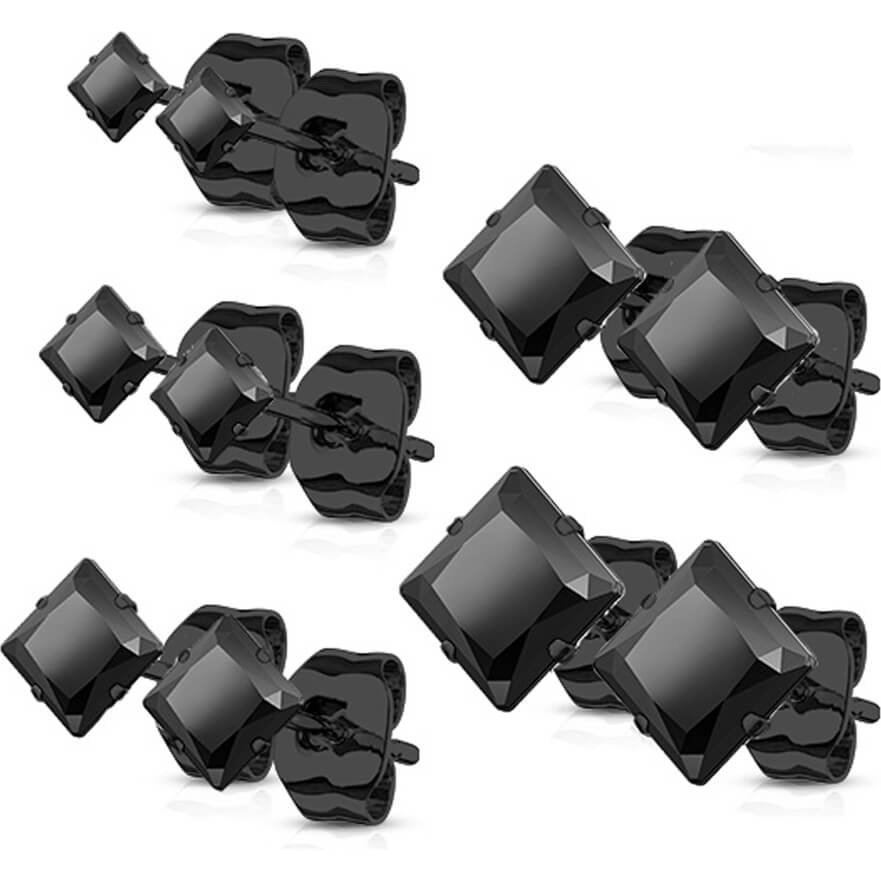 Square Zirconia 5 pairs