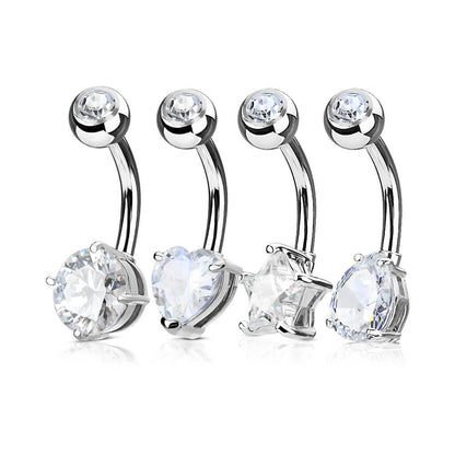 Piercing Nombril Pack Zircone Or