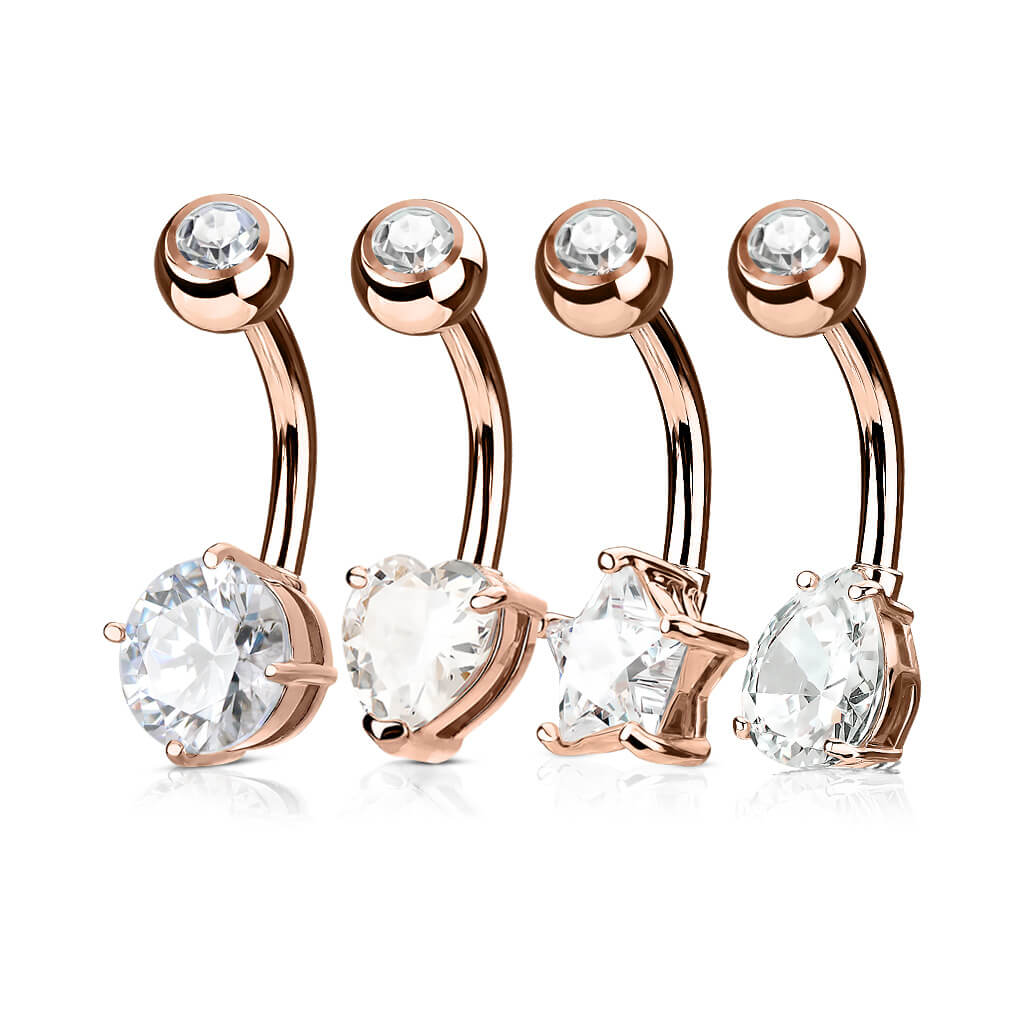 Piercing Nombril Pack Zircone Or