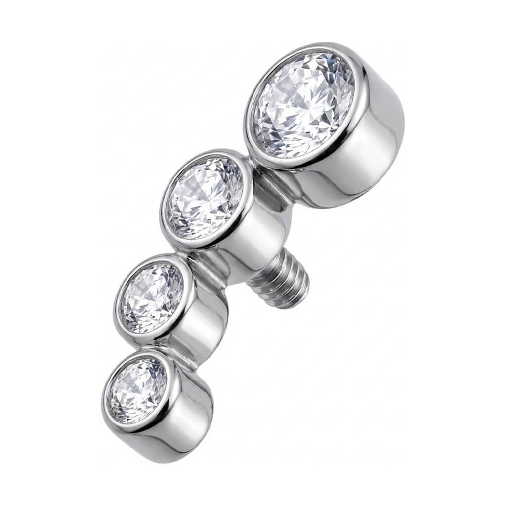 Titanium Top Curved Four Zirconia Cluster Internally Threaded