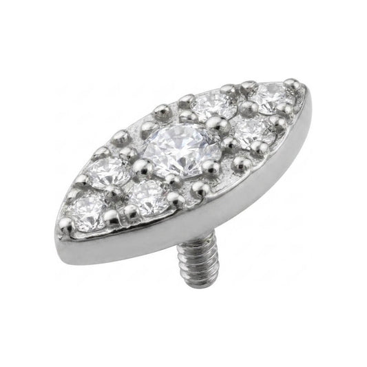 Titanium Top Marquise Zirconia Cluster Internally Threaded