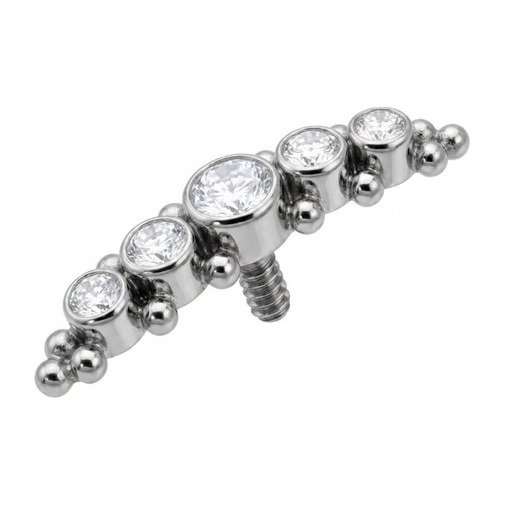 Titanium Top Curved Five Zirconia Arc Internally Threaded