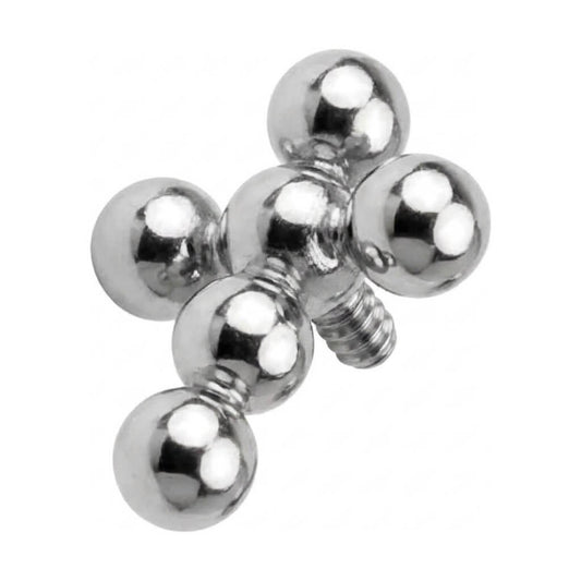 Titanium Top Five Bead Cross Cluster Internally Threaded
