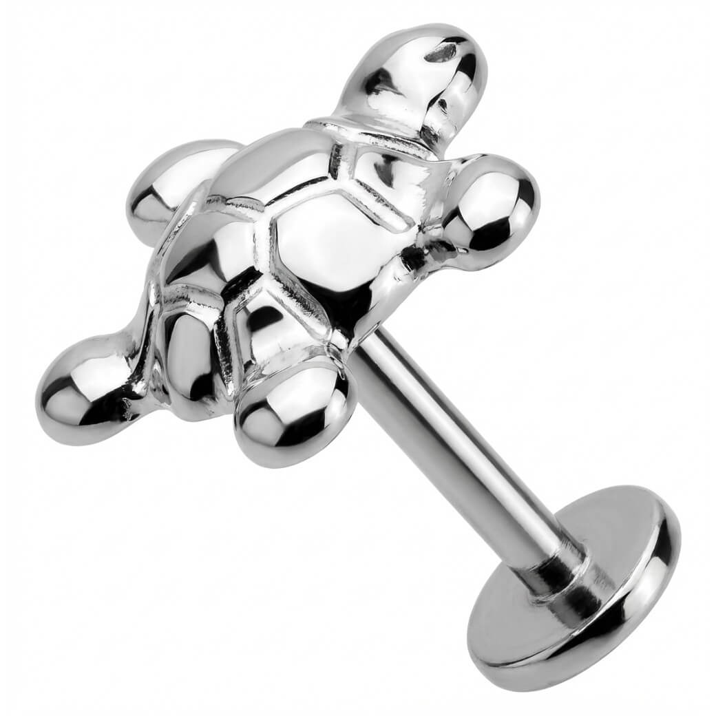 Titanium Labret Detailed Sea Turtle Top Internally Threaded