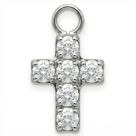 Titanium Attachment Cross With Clear Stones