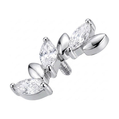 Titanium Top Curved Zirconia Leaf Branch Internally Threaded