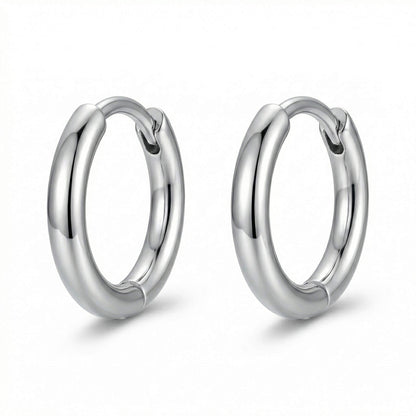 Titanium Earring Solid Circle Huggie Hoop Clicker