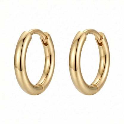 Titanium Earring Solid Circle Huggie Hoop Clicker
