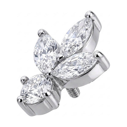 Titanium Top Marquise Lotus Flower Cluster Internally Threaded